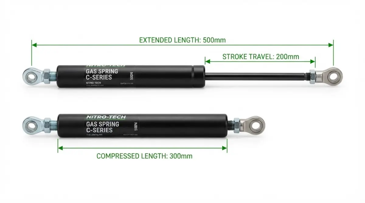 feature image of how to choose a gas spring blog showing two gas spring one extended and the other as is