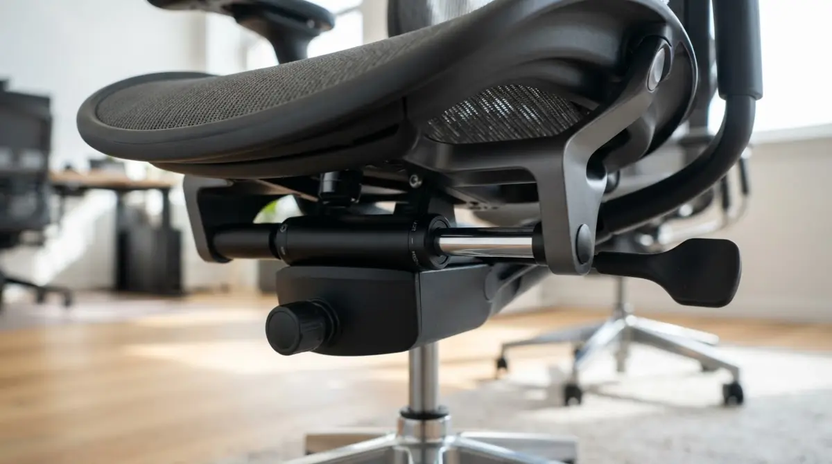 Ergonomic office chair using an NTG elastically lockable gas spring for tilt and height adjustment